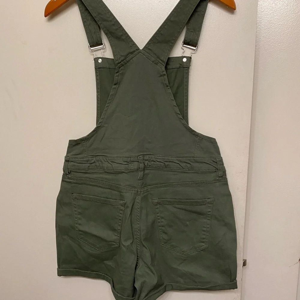 Girls Camo Denim Short tall overalls Large - Picture 2 of 6